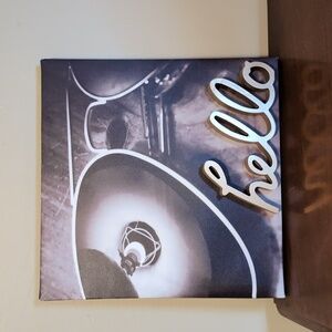 Art Deco Sign 12x12 Modern Canvas Sunglass Reflection Gold Hello design Wall Art